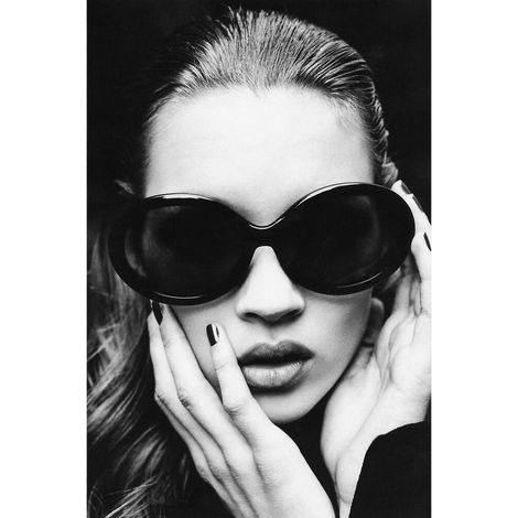 Kate Moss dans les années 1990, photographie de mode, art déco moderne (sans cadre) (1/5)