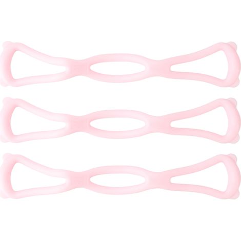 3 bandes élastiques de résistance en forme de 8, extenseur d'épaules et de dos, bandes d'exercice pour bras, rose, lot de 3 (1/5)