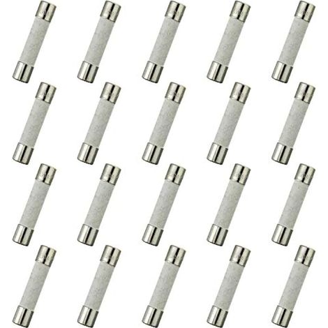 T30AL250V 20 pièces 6x30 mm 0.24 x 1.18 pouces fusible à tube en céramique à fusion lente 30A 250V (1/4)