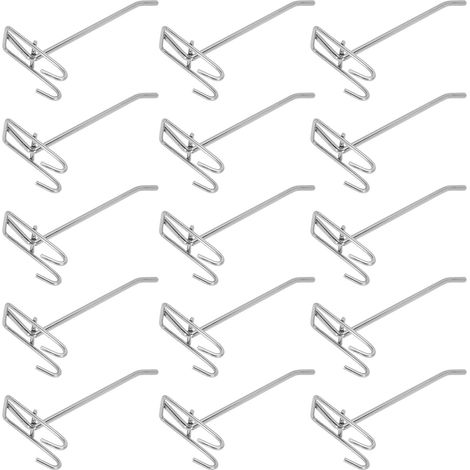 30 crochets métalliques pour étagère à grille, idéaux pour la présentation de bijoux, épaisseur 3.5mm, longueur 15cm, lot de 30 pièces (1/5)