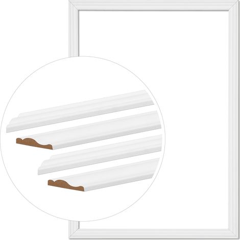 KGM Weiße Wandleisten 50x70cm- Set 4-teilig - Hamburger Profil (1/5)