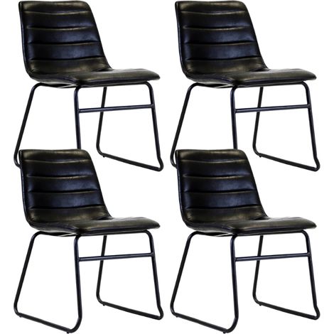 Set mit 4 industriellen Esszimmerstühlen Mark aus schwarzem (1/5)
