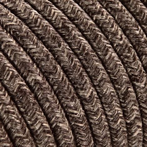 Fil Électrique Toile Marron 3x0,75mm² - Câble Électrique Textile de Qualité
