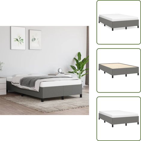 Bettgestell ohne Matratze Dunkelgrau 120x190 cm Stoff - Bettrahmen - Holzrahmen - Doppelbett - Einzelbett - Lattenrost (1/5)
