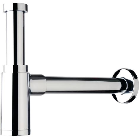 Siphon cylindrique design laiton chromé
