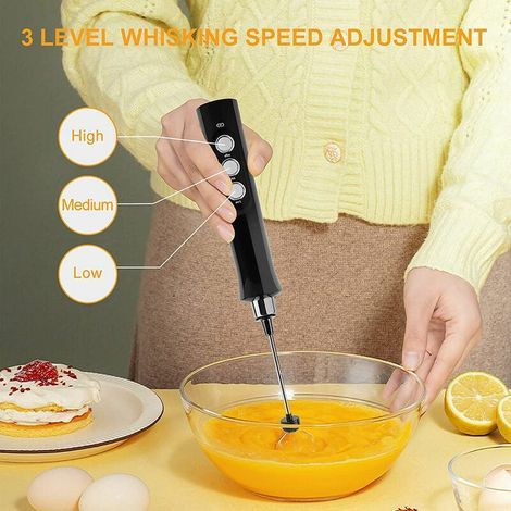 Mousseur à lait électrique portatif, 3 en 1USBbatteur à œufs rechargeable (1/4)