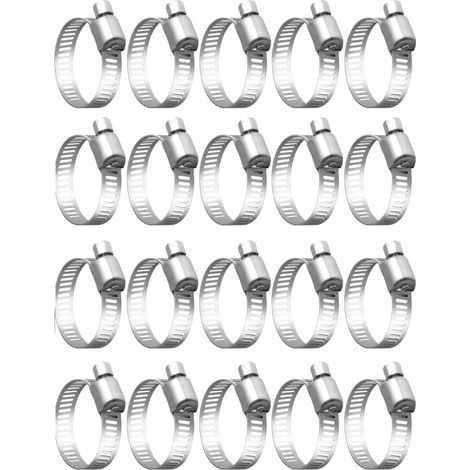 TAISHENGDA-20 Pièces Collier De Serrage Tuyau, Collier De Serrage Tuyau Réglable 20-32mm, 304 Collier De Serrage Inox, Collier Serrage Métallique, Pour Tuyau, Home Gaz, Famille Tuyau D'eau, Câble, Rob (1/5)