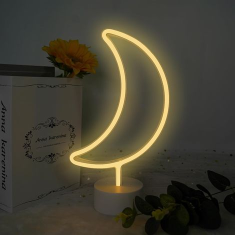LED-Mondlicht-Panel – Neon-Nachtlicht, betrieben mit USB und Batterien, Wanddekoration, Geburtstagsgeschenk, Partydekoration, Kinderzimmerdekoration