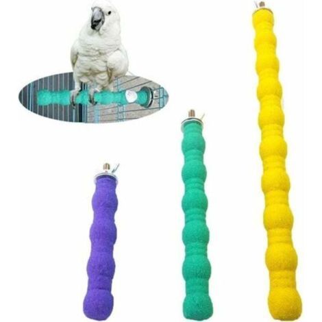 Juego de 3 perchas para loros, perchas de cemento para pájaros, perchas para pájaros, soporte para loros - Color aleatorio