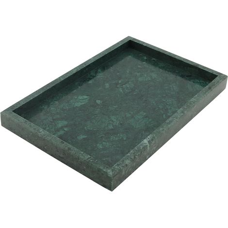 Vassoio rettangolare in marmo naturale - dimensioni 30 x 20 x 3 cm, peso 2,4 kg - è un vassoio decorativo ideale per bagni, lavabi e mobili da bagno. (1/5)
