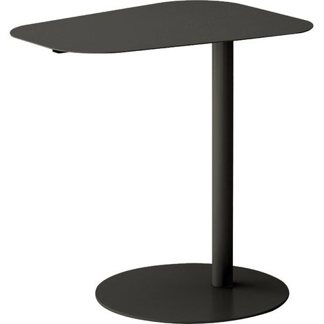 Dmora - Tavolino da salotto Niccone, Tavolo basso da caffè, Portariviste per divano, Ripiano da soggiorno, 50x38 h50 cm, Ardesia (1/3)