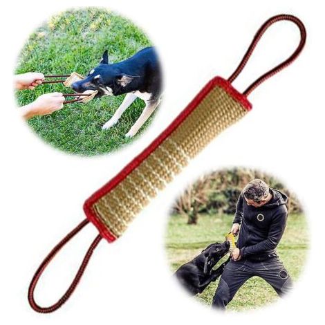 Coussin de morsure pour chien en jute, jouet à mordre pour chien, jouet à tirer pour chien, jouet durable pour mordre le chien (1/4)