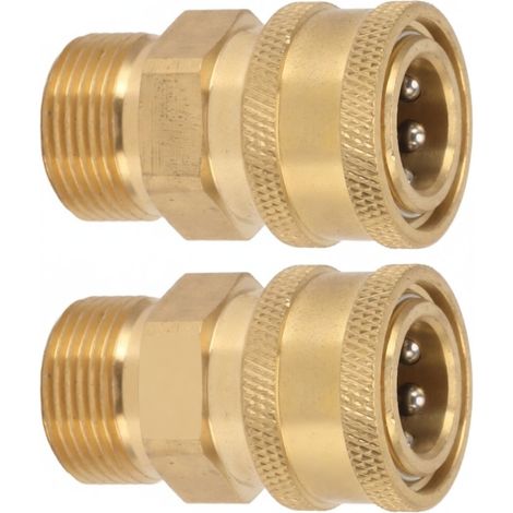 adaptateurs en cuivre pur M22 pour nettoyeur haute pression, filetage femelle NPT 3/8" vers filetage mâle M22, diamètre intérieur 14 mm / 0,55" (1/5)