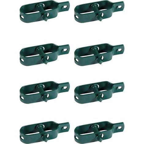 Grünes 8-teiliges Set mit kunststoffummantelten Drahtspannern für Zäune, Maschendraht, Wäscheleinen, Metall-Gartenzäune und Pfosten, 8-teilig