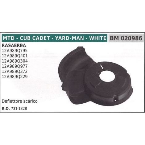 MTD Auspuff Deflektor Rasenmäher Mäher 12A989Q795 020986