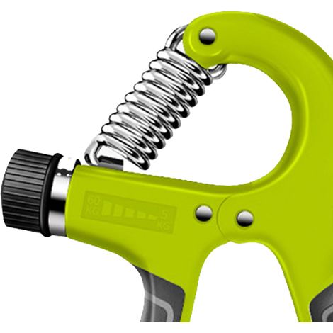 Griffkrafttrainer mit einstellbarem Kraftzähler, elektronisches Gerät zur Stärkung der Griff- und Unterarmkraft, grüne Handschuhe inklusive. (1/5)