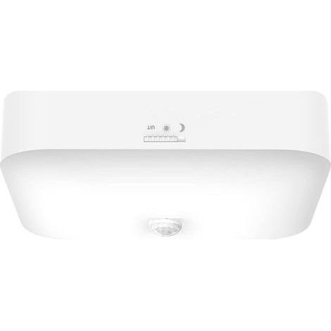 Plafonnier carré à détecteur de mouvement pour couloirs et escaliers - design minimaliste - 5000Klumière blanche (1/5)