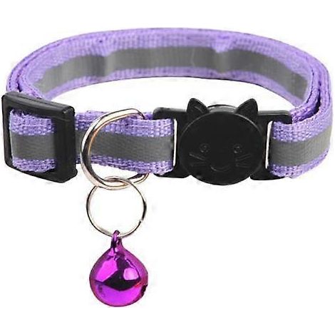 Collier pour chat et chien avec clochette, sangle réfléchissante réglable et boucles de sécurité lumineuses. (1/4)
