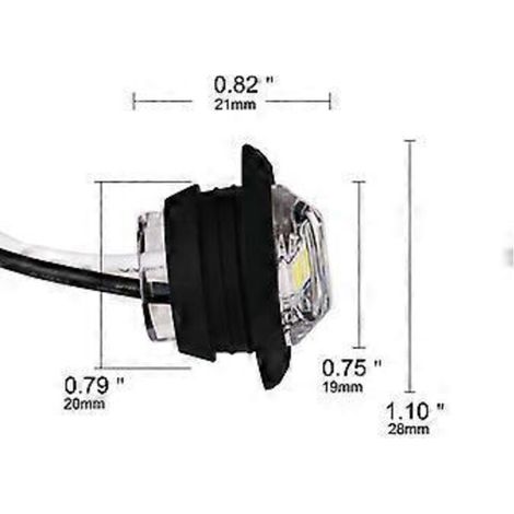 Lot de 10 feux latéraux à LED rouges 3/4 pouce pour camions et bus. (1/4)