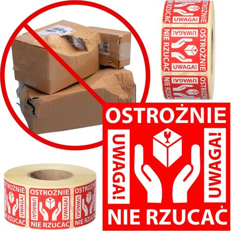 Etiketten VORSICHT – NICHT WEGWERFEN – selbstklebende Paketaufkleber (1000 Stück) (1/5)
