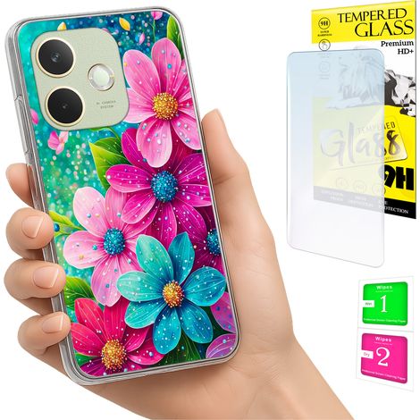 Funda para Oppo A5 Pro Photo Case Back Graphics Flowers + cristal 9H (1/5)