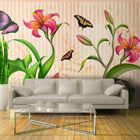 Papier peint printemps vintage - 200 x 140 cm (1/4)