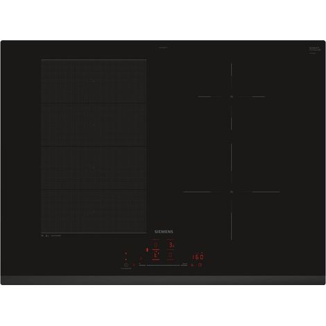 Siemens – Plaque induction 4 foyers – 7400W – Encastrable avec zone modulable – Commandes sensitives – Fonction ReStart et QuickStart (1/5)