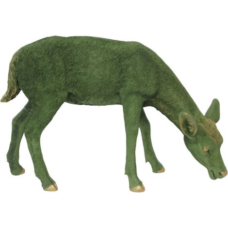 Figur Reh fressend Polyresin 45 x 17 x 68 cm grün Dekofigur