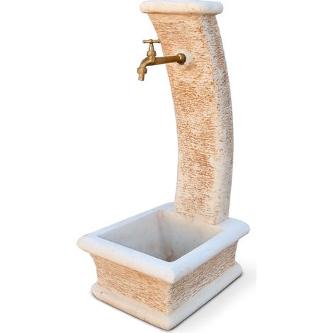 Fontana da giardino modello luna calcestruzzo cemento h100 cm senza rubinetto design elegante (1/5)