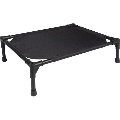 Lit sur pieds pour chien chat lit de camp animal lit surélevé Lit de Camp Extérieur de Chiens, Convient au Camping, Plage, Jardin, Terrasse, Balcon avec Sac de Transport, noir