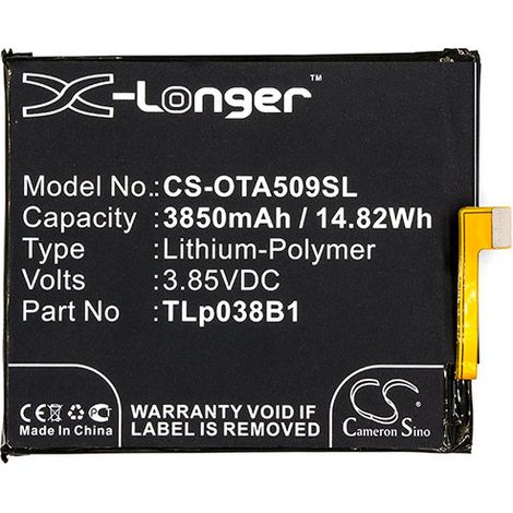 NX - Batterie téléphone, smartphone, GSM pour Alcatel 3.85V 3850mAh - TLP038B1CAC386000 (1/2)