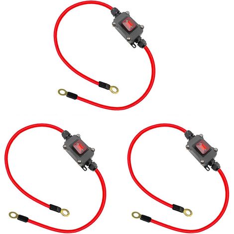 Interrupteur en ligne 3X DC12V, interrupteur bipolaire à double entrée DC12-24V, 25A, IP65 avec connexion/déconnexion rapide marche/arrêt (1/5)