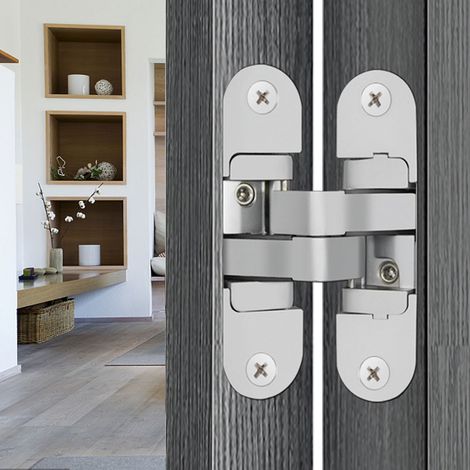 Charnières invisibles 3D réglables en forme de croix pour portes escamotables et portes pliantes haut de gamme (1/5)