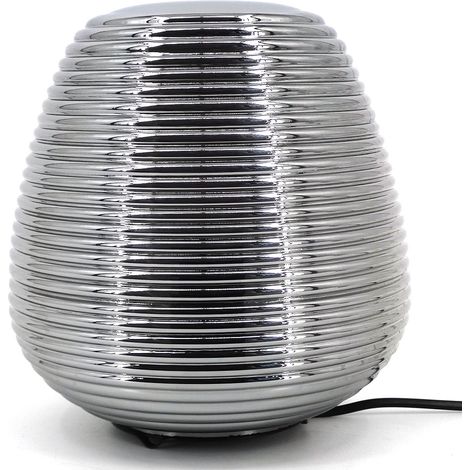Lampe de chevet Sia verre gris fumé compatible LED (1/5)