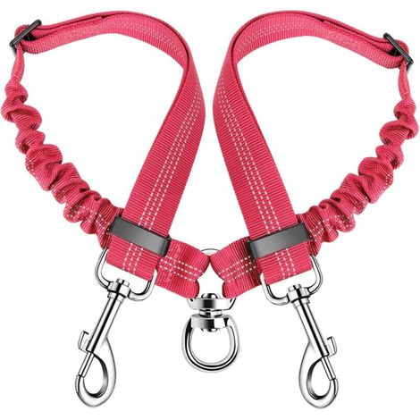Doppelleine für 2 Hunde, verwicklungsfreie Doppelleine für Hundetraining, 360° drehbar, Länge (1/4)