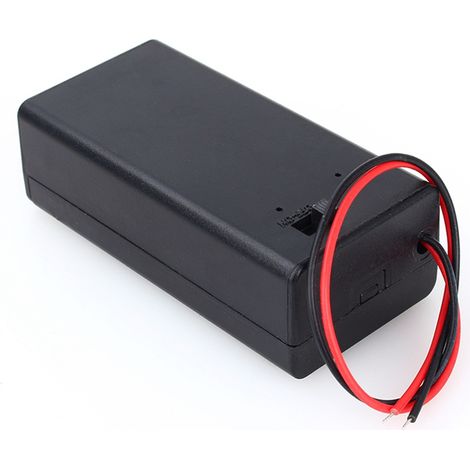 9V PP3 Batteriehalterbox, DC-Gehäuse mit Anschlusskabel, Netzschalter, Abdeckung, robust (1/5)