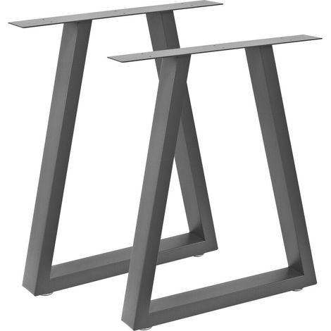 Bc-elec - HJJTS0017-S 2 patas de mesa de acero gris 60x72cm, Patas de muebles, Patas de mesa de metal con pies ajustables