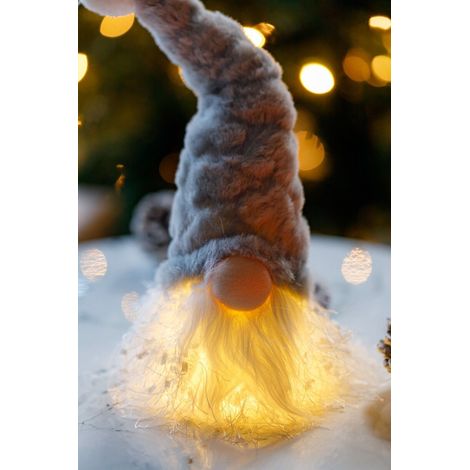 Christmas Plush Grey Gonk with LED Light (1/5)