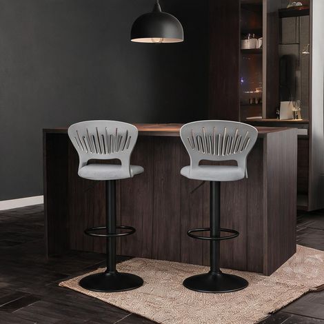 Tabouret de bar gris en lino Sintético métal 43 x 40,5 x 105 cm (1/5)
