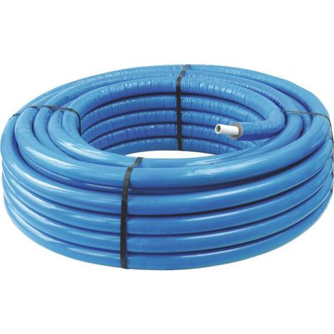 Tube multicouche Ø20 isolé bleu en couronne 50m - Isolant 8mm