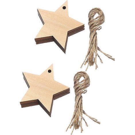 50 pendentifs de Noël en bois à suspendre, à monter soi-même, avec des copeaux de bois.-8X8CM (1/3)