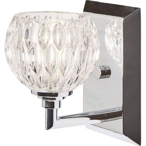 Applique salle de bain verre chrome Serena G9 Quoizel (1/2)