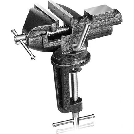 Étau d'établi rotatif à 360°, ouverture de 73 mm, en acier moulé, largeur de 50 mm (1,97 po), poids de 1,6 kg (3,53 lb).