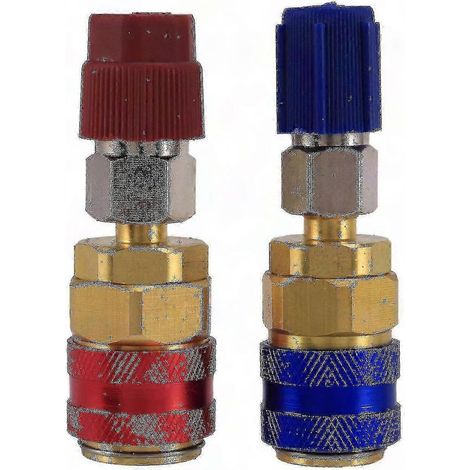 Adaptateur R134a pour flexible haute et basse pression, raccord rapide de recharge climatisation auto, connecteur de service AC, kit de conversion fréon, 2 pièces (1/3)