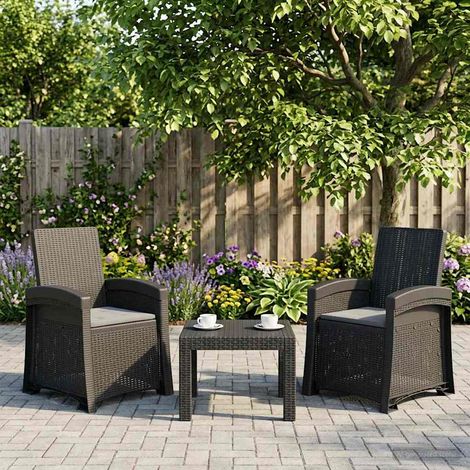 Teenpull – Liegesessel Garten Rattan-Optik 2 pcs Anthrazit PP (1/5)