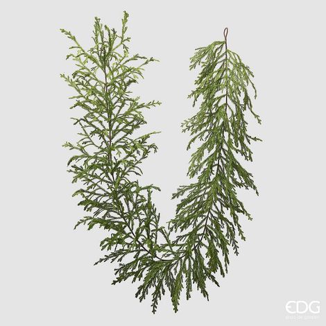 EDG Enzo De Gasperi Festone Natalizio Cryptomeria L260 cm Verde – Ghirlanda Decorativa di Natale (1/3)