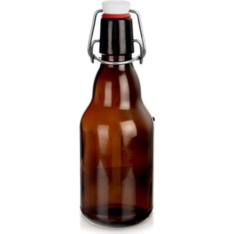 Bouteille En Verre - 340 Ml - Verre Fonce - Fermeture Clip Etanche - Lave-Vaisselle - 7 X 7 X 20 Cm (1/5)