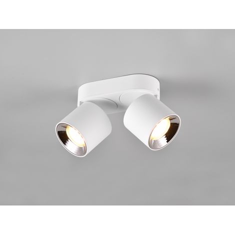 LED Deckenstrahler Weiß 2 Spots schwenkbar dimmbar, Breite 18cm (1/5)
