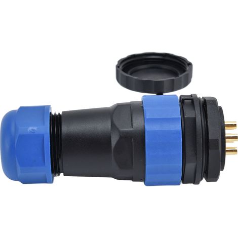 Connecteur électrique aviation SP28 IP68 étanche 25A 380V 6 broches, prise mâle femelle à souder avec écrou, pour câblage industriel. (1/5)