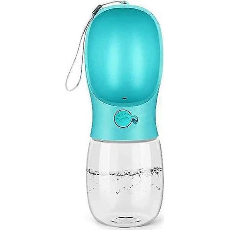 Gourde portable 350 ml pour chien, idéale pour les voyages - Gourde avec bouton de verrouillage, convient aux chiens, chats et autres animaux de compagnie - Sans BPA (1/5)